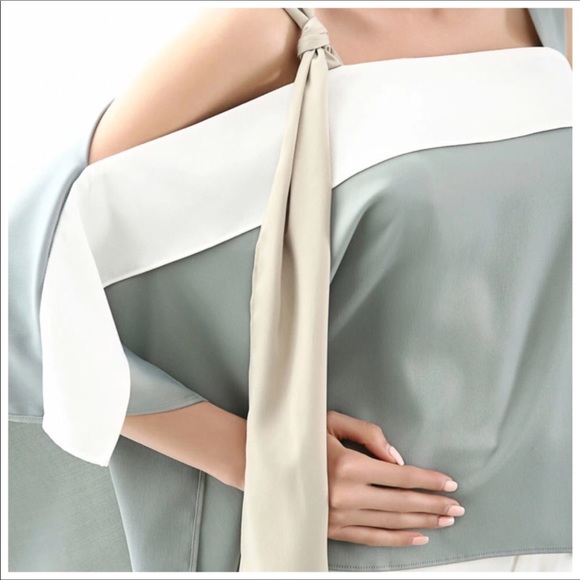 Color Blocked Silky Designer Top - Picture 4 of 4